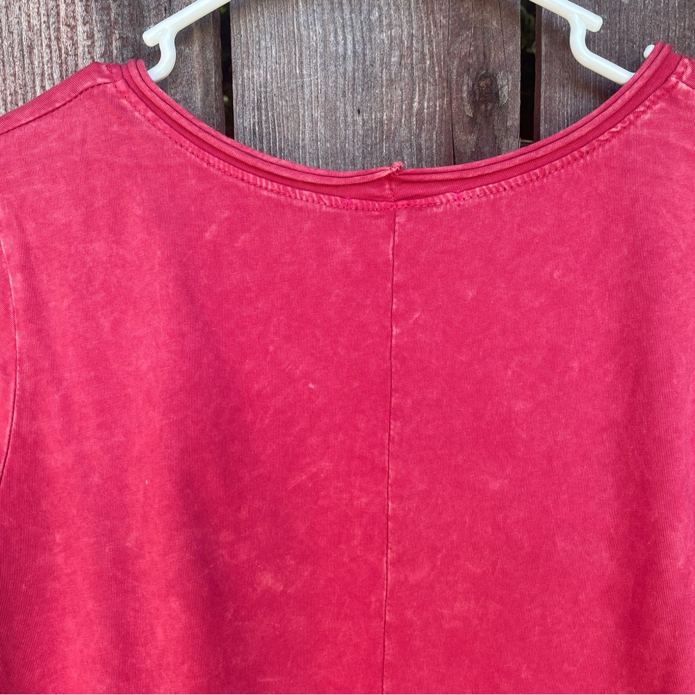 Altar'd State Ruffled Hem Short Sleeve Pink Top.  Size Large - Picture 15 of 15